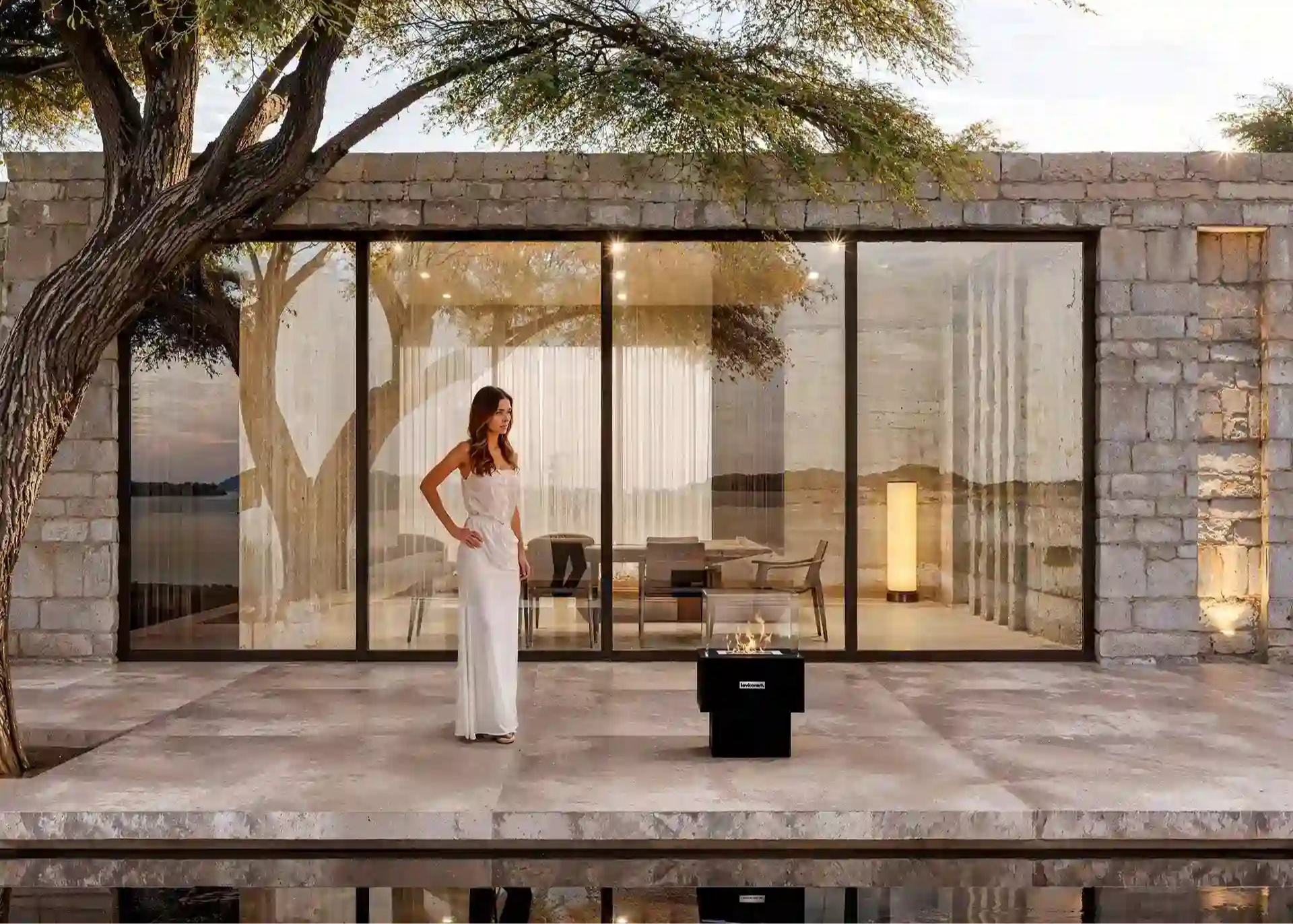 sienna taşınabilir şömine