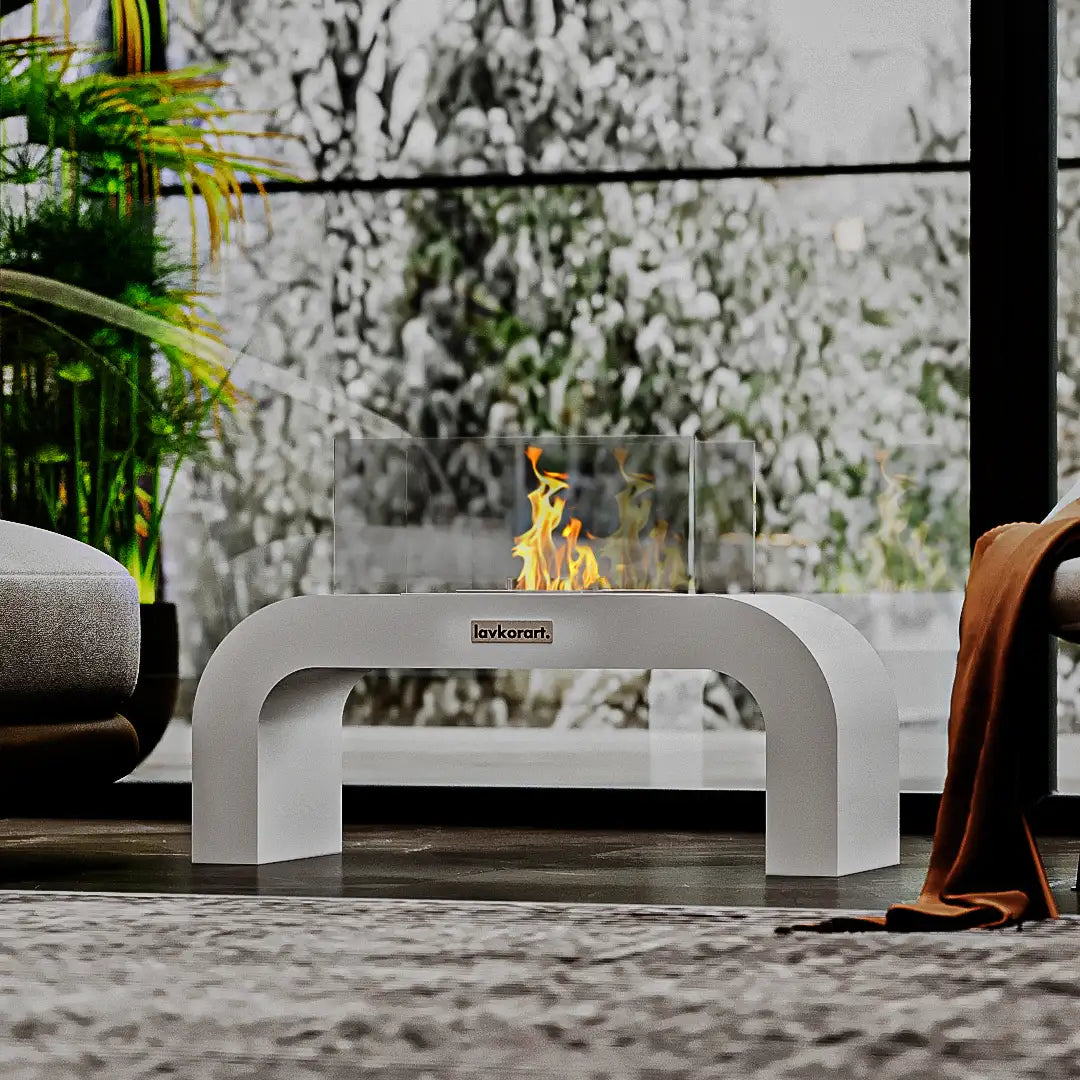 Ashen Taşınabilir Şömine Beyaz 4