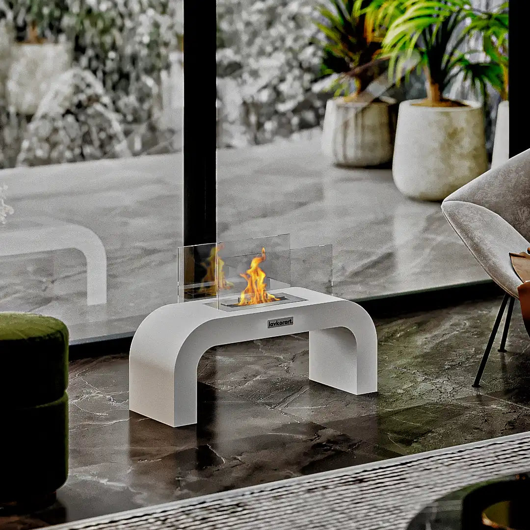 Ashen Taşınabilir Şömine Beyaz 5