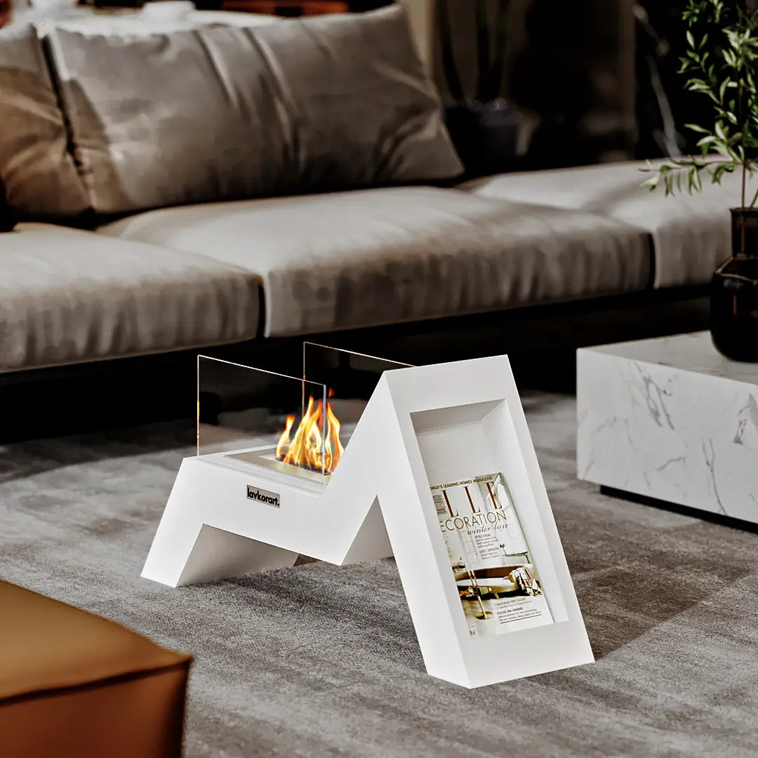 Aura Taşınabilir Şömine Beyaz 4