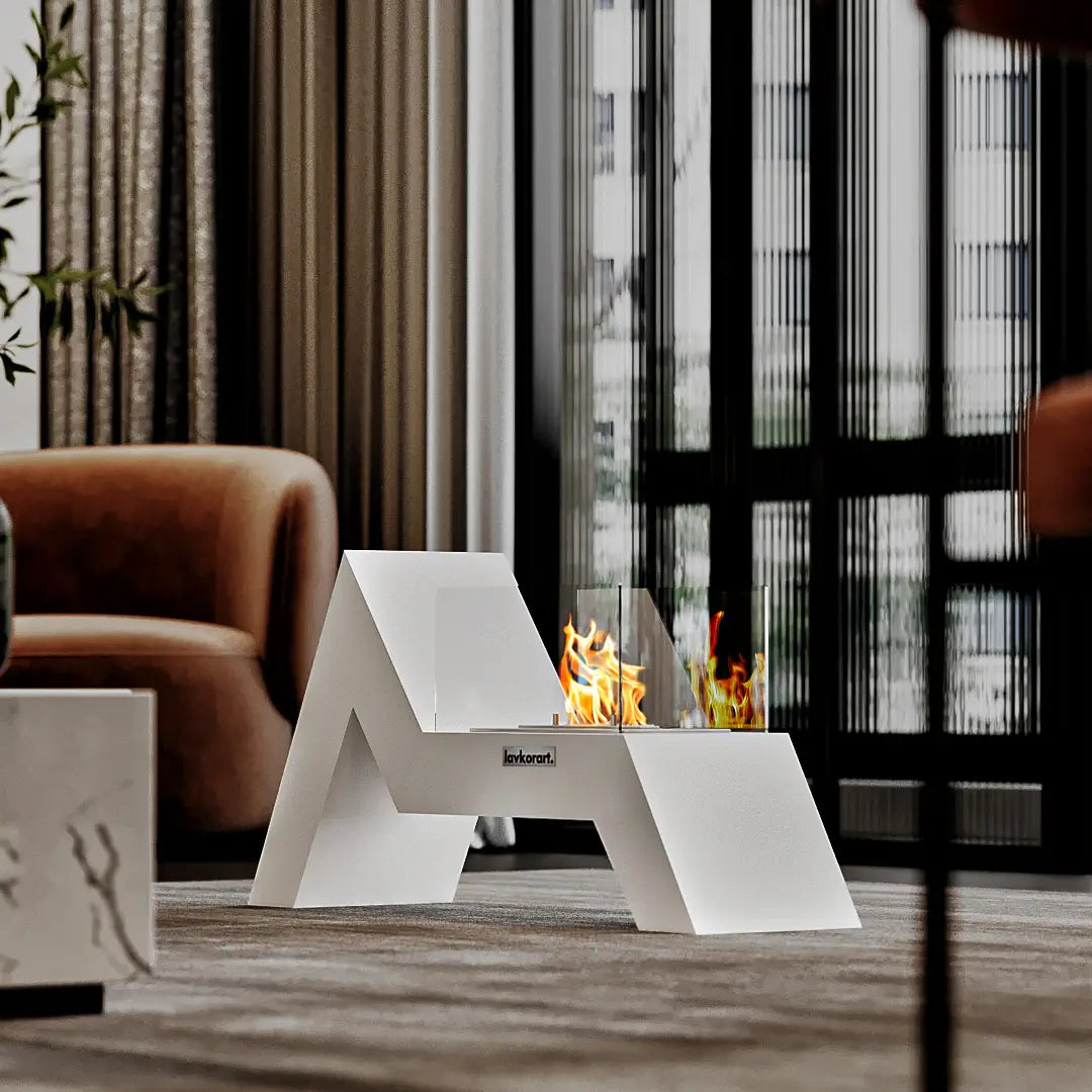 Aura Taşınabilir Şömine Beyaz 5