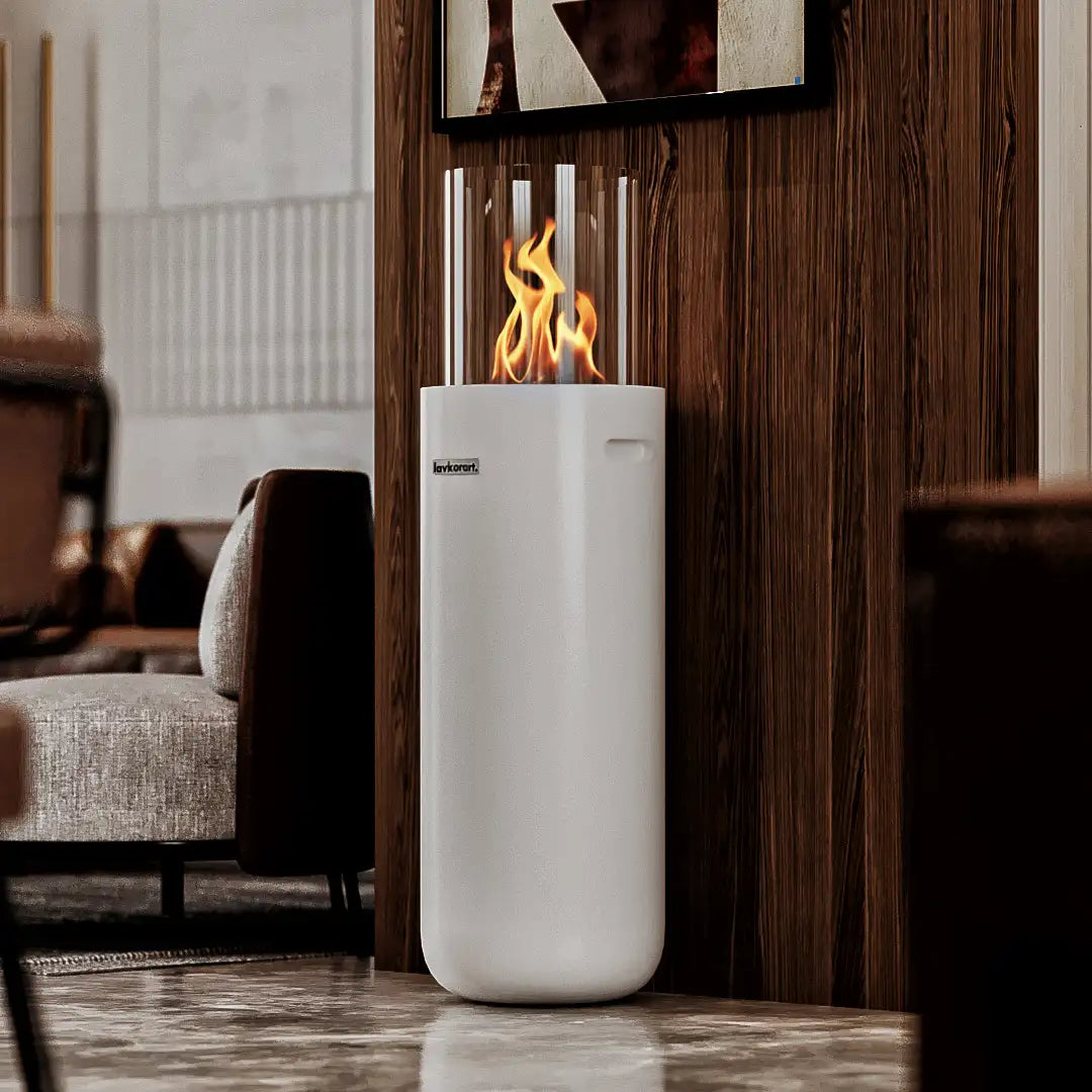 Burn Taşınabilir Şömine Beyaz 5