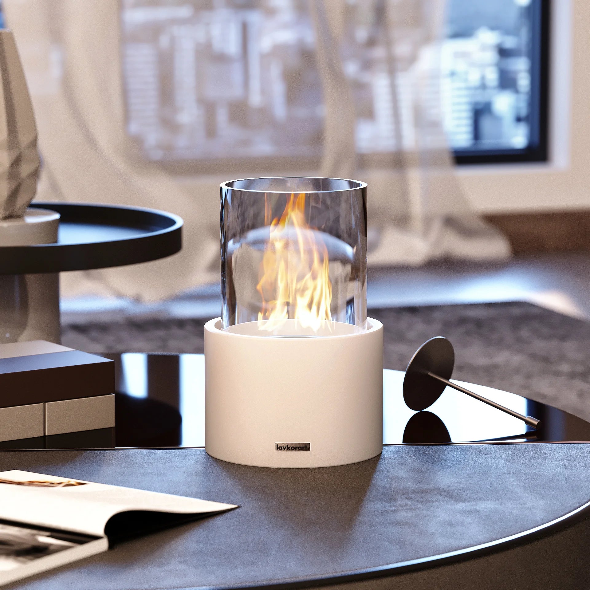 Flare masaüstü Şömine Beyaz 4