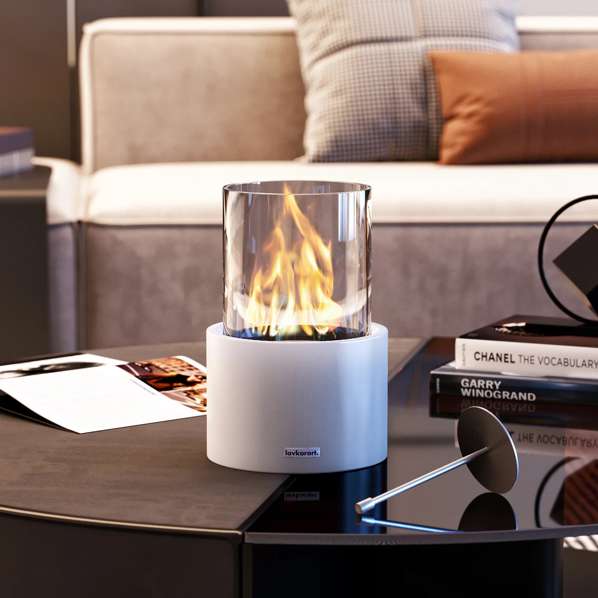 Flare masaüstü Şömine Beyaz 5