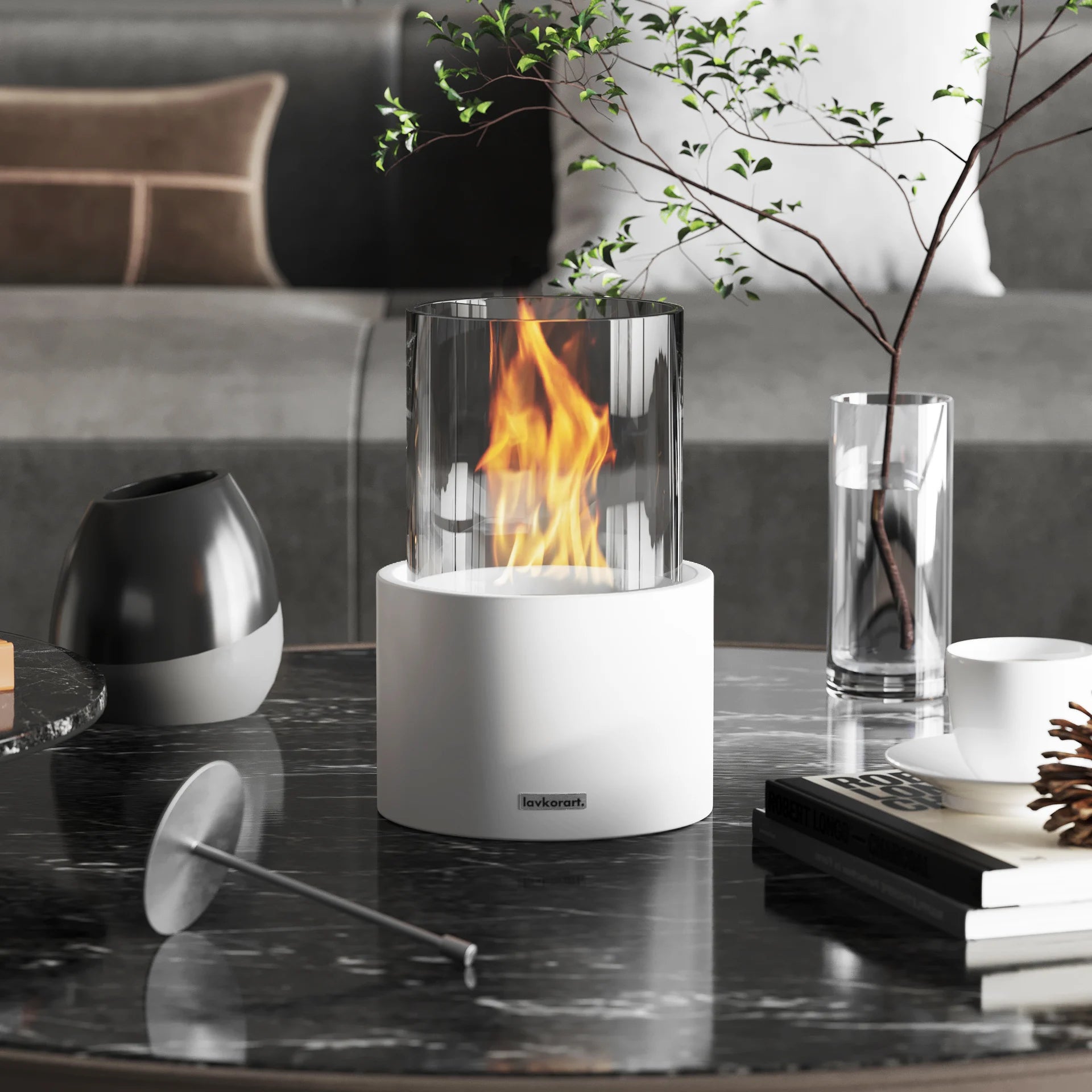 Flare masaüstü Şömine Beyaz 6