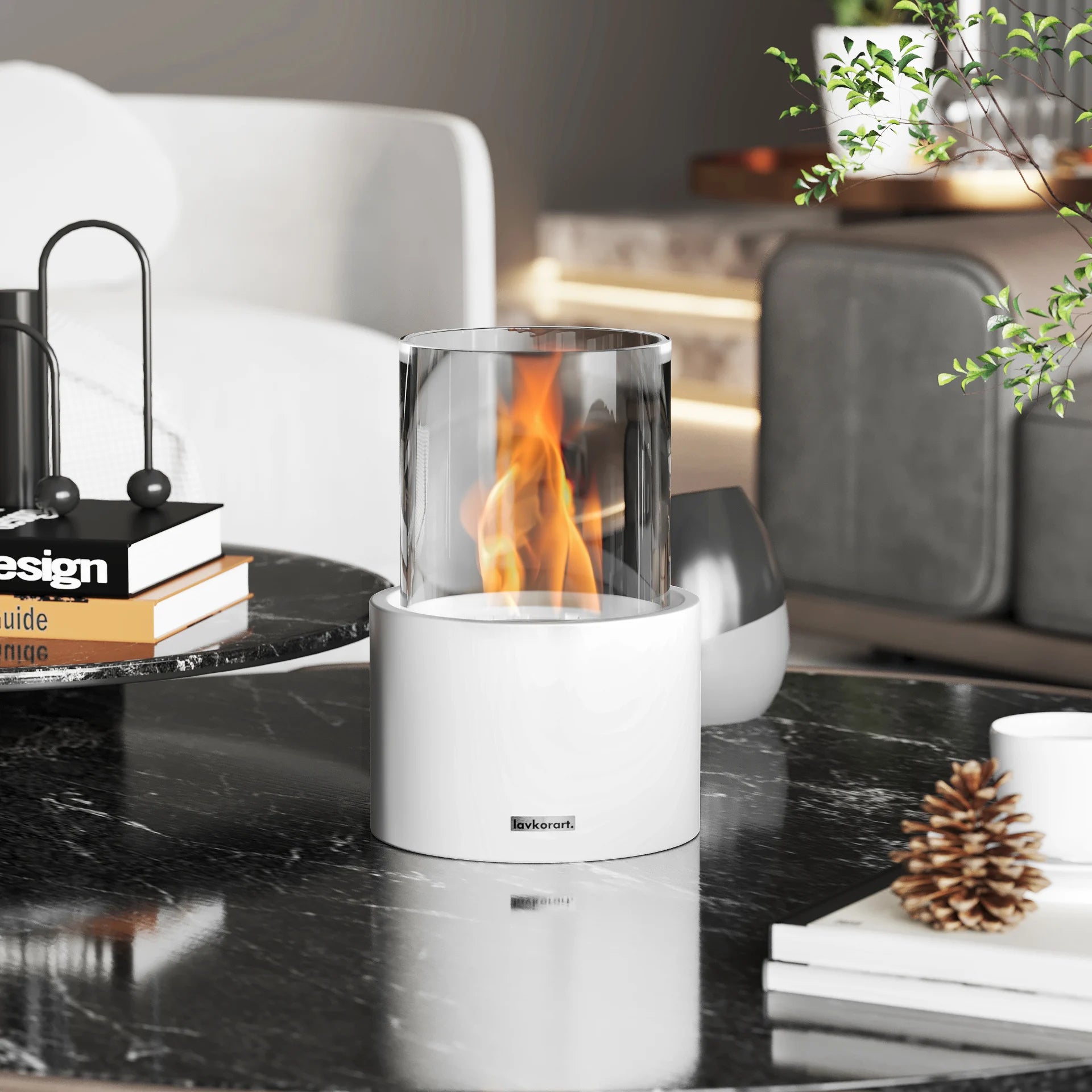 Flare masaüstü Şömine Beyaz 7