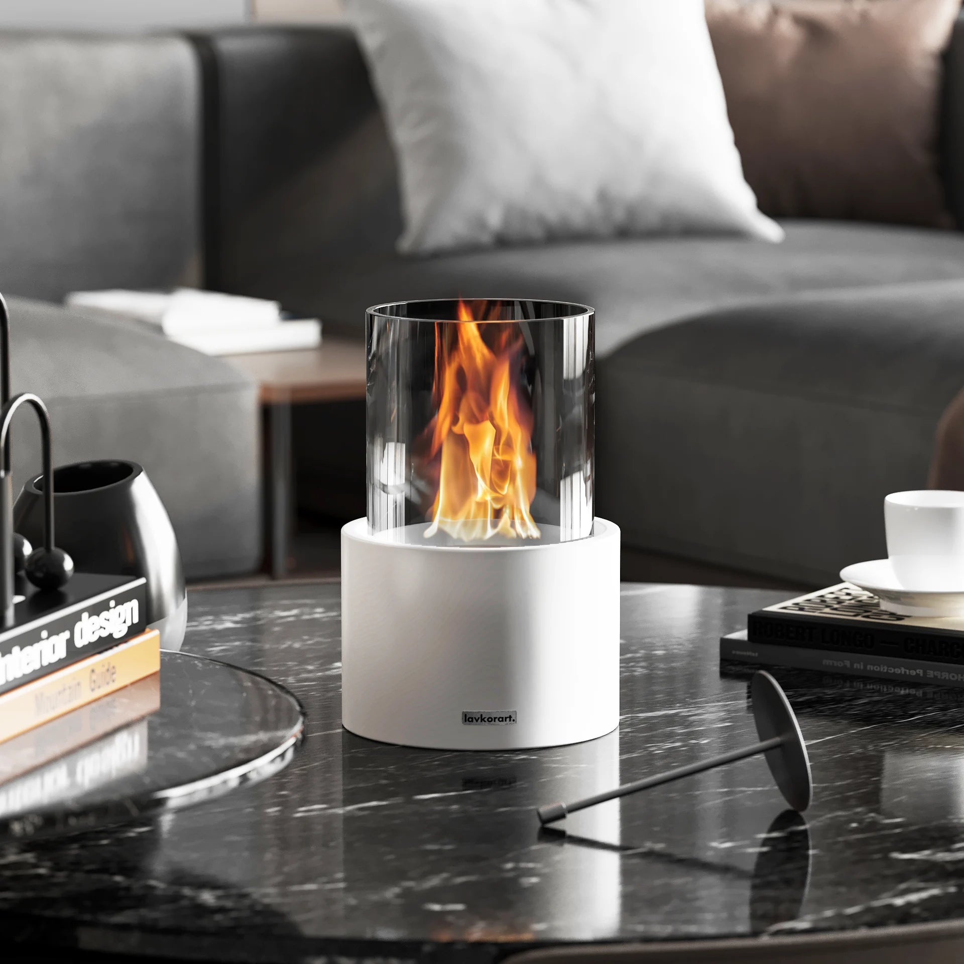 Flare masaüstü Şömine Beyaz 8