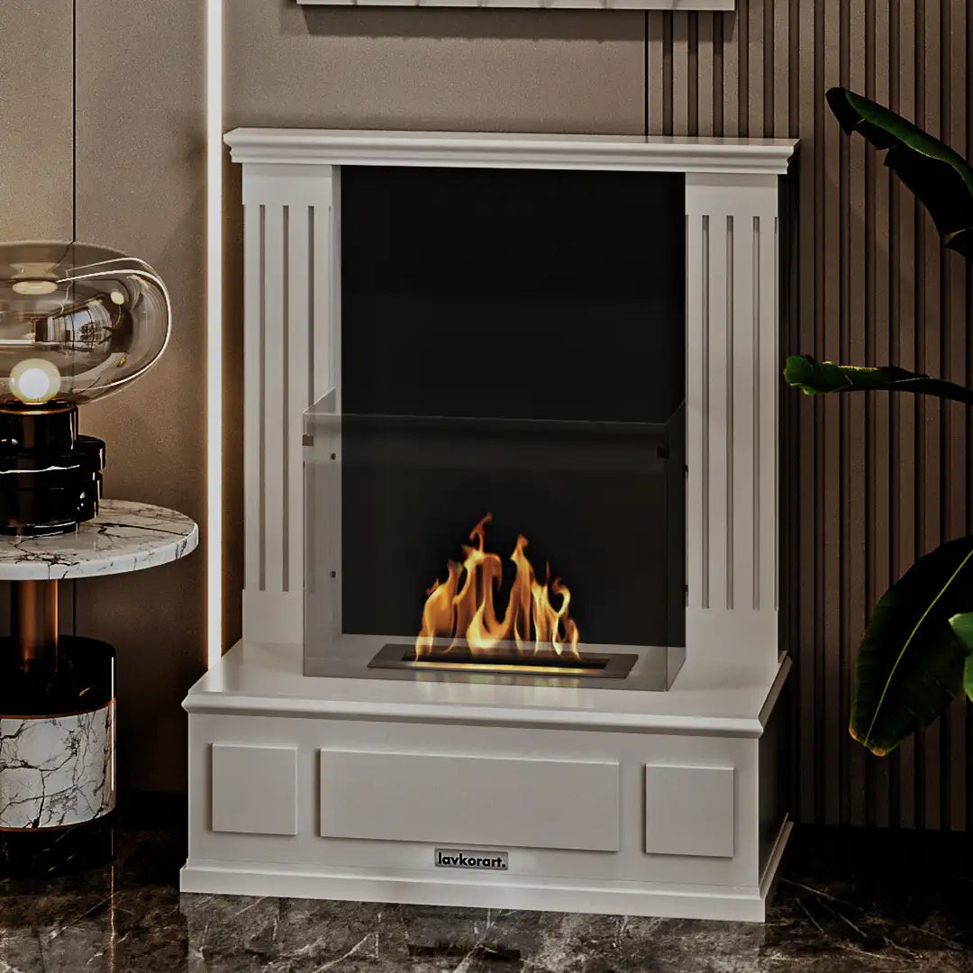 Glara Taşınabilir Şömine Beyaz 4