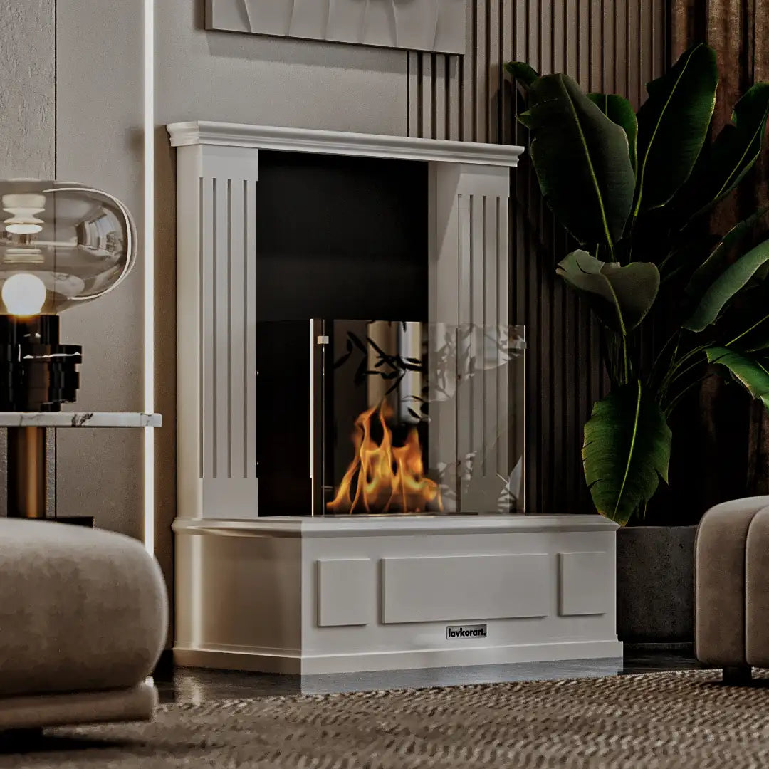 Glara Taşınabilir Şömine Beyaz 5