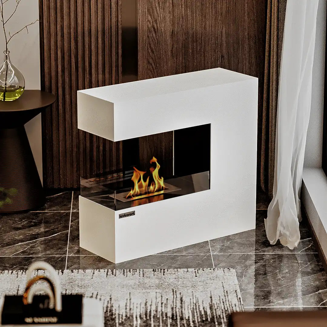 Helios Taşınabilir Şömine Beyaz 4