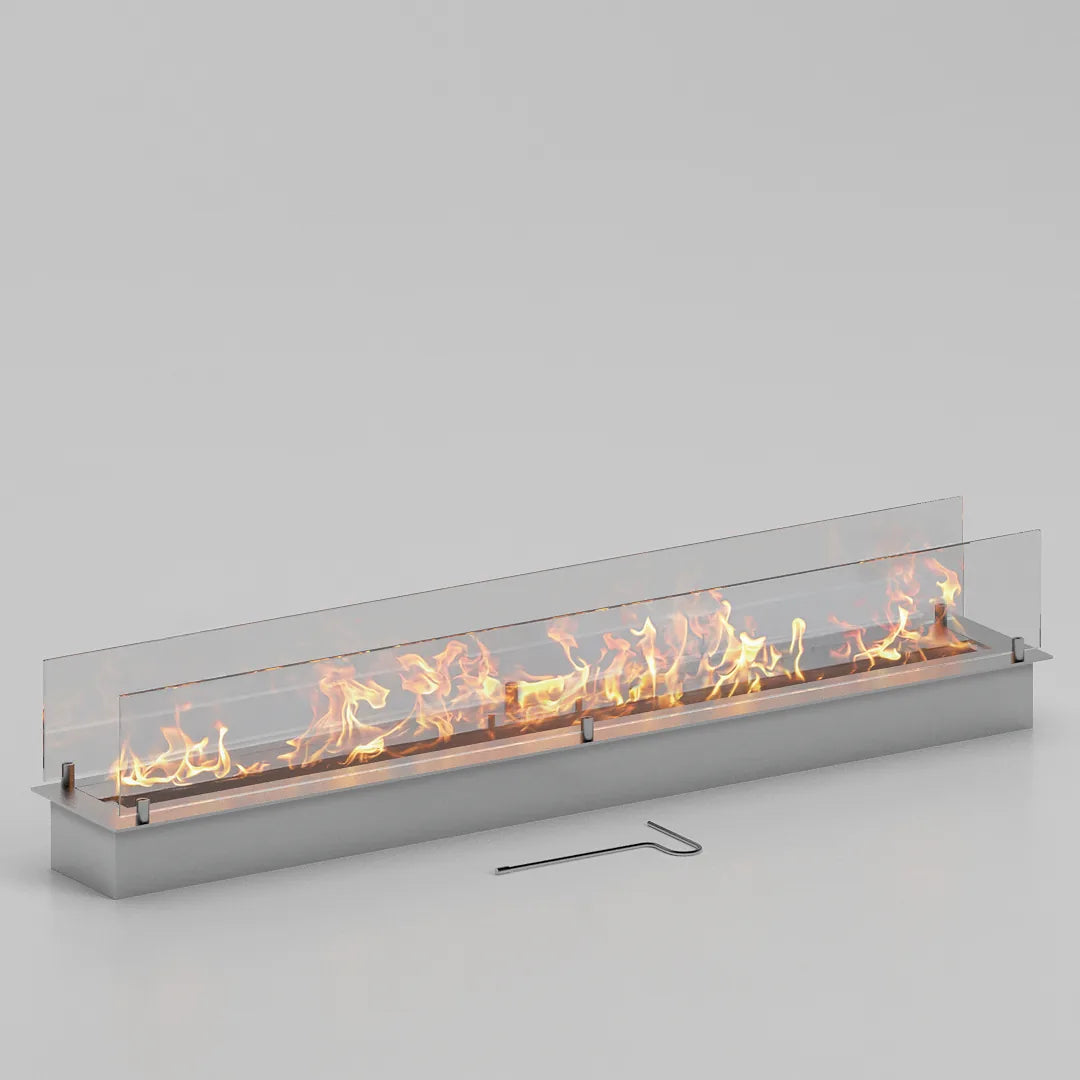 120 cm çift camlı dikdörtgen bioethanol burner