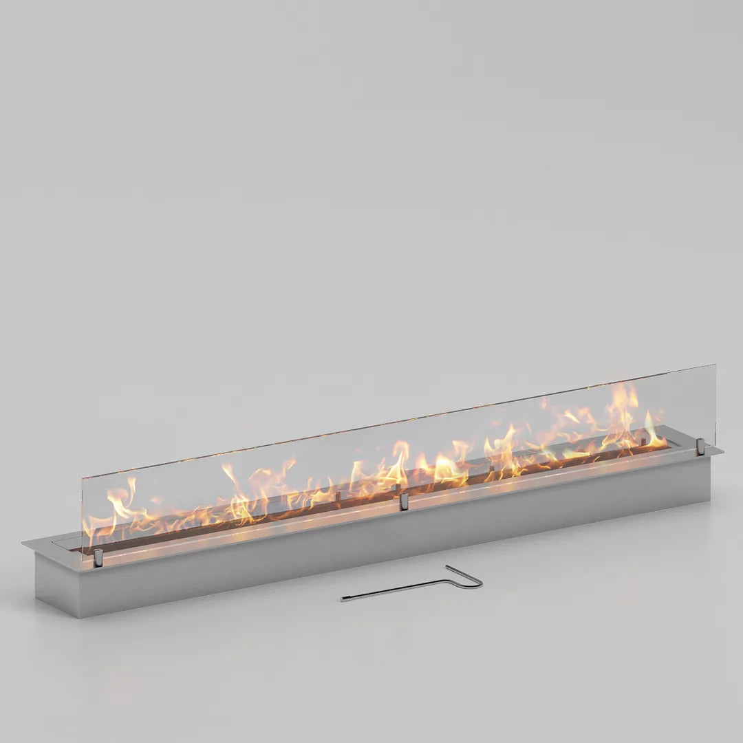 120 cm tek camlı dikdörtgen bioethanol burner