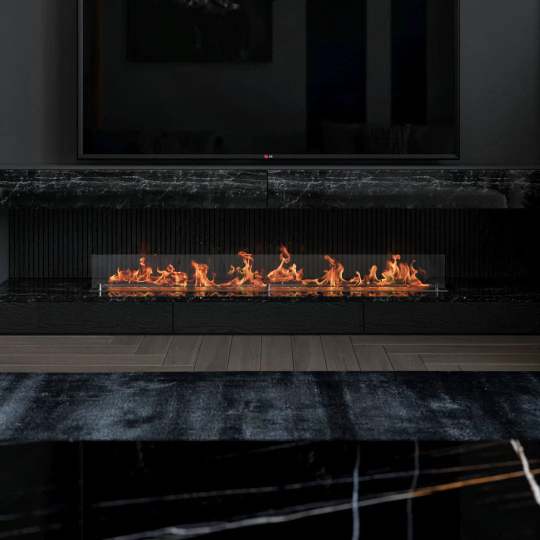 140 cm camsız dikdörtgen bioethanol burner, mekan görünümü
