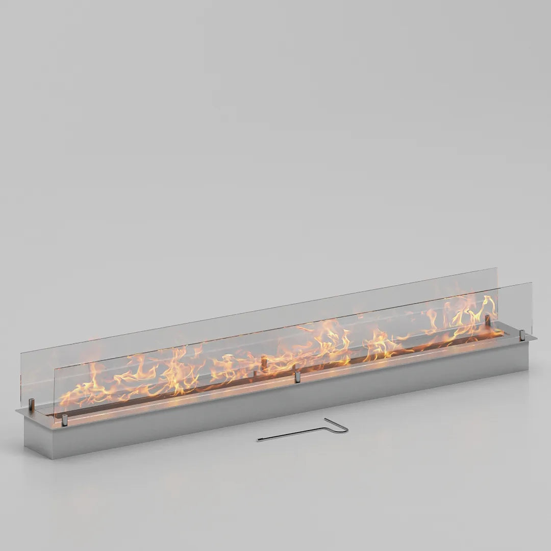 140 cm çift camlı dikdörtgen bioethanol burner