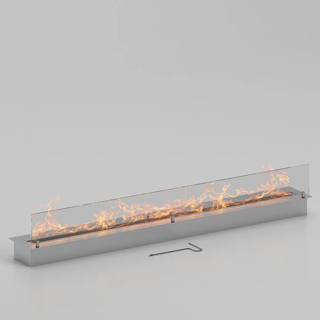 140 cm tek camlı dikdörtgen bioethanol burner