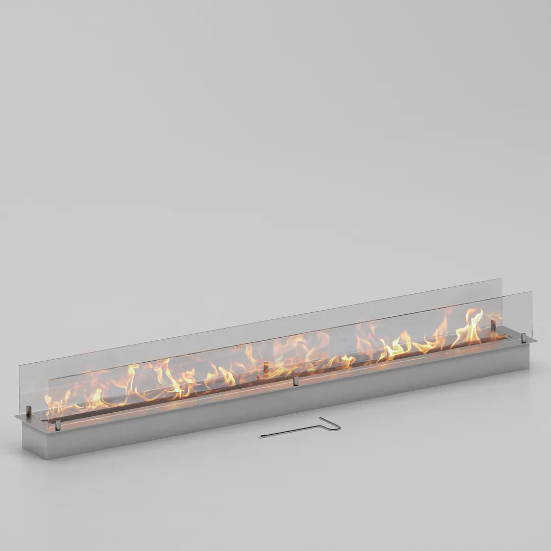 160 cm çift camlı dikdörtgen bioethanol burner