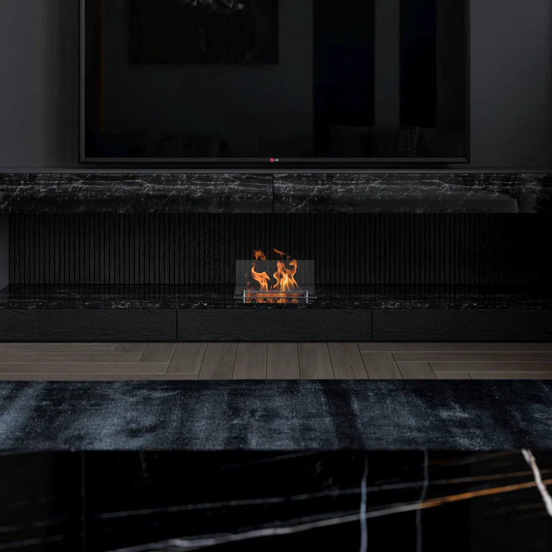 32 cm tek camlı dikdörtgen bioethanol burner, mekan görünümü