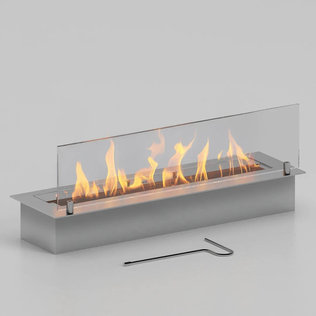 60 cm tek camlı dikdörtgen bioethanol burner