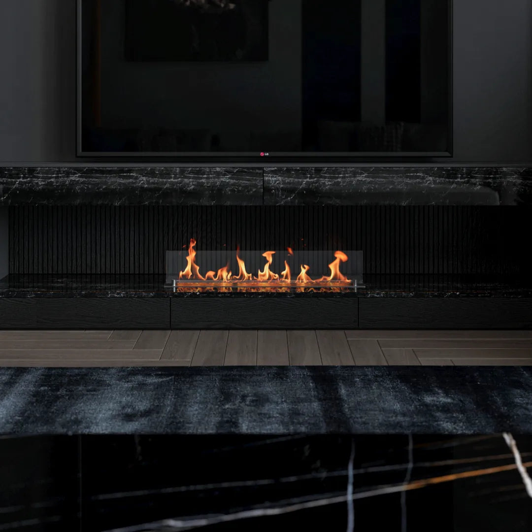 80 cm camsız dikdörtgen bioethanol burner, mekan görünümü
