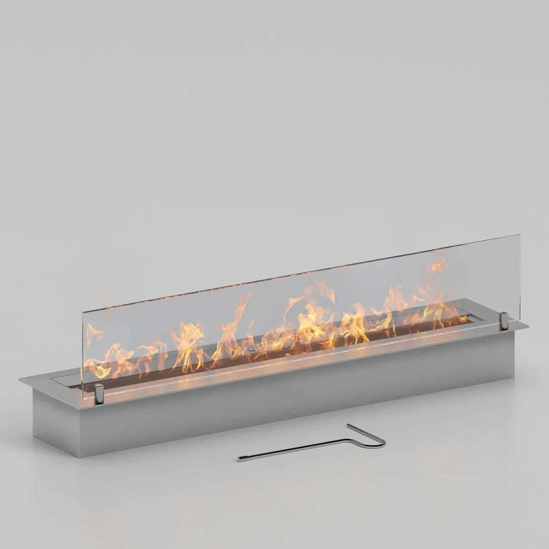 80 cm tek camlı dikdörtgen bioethanol burner