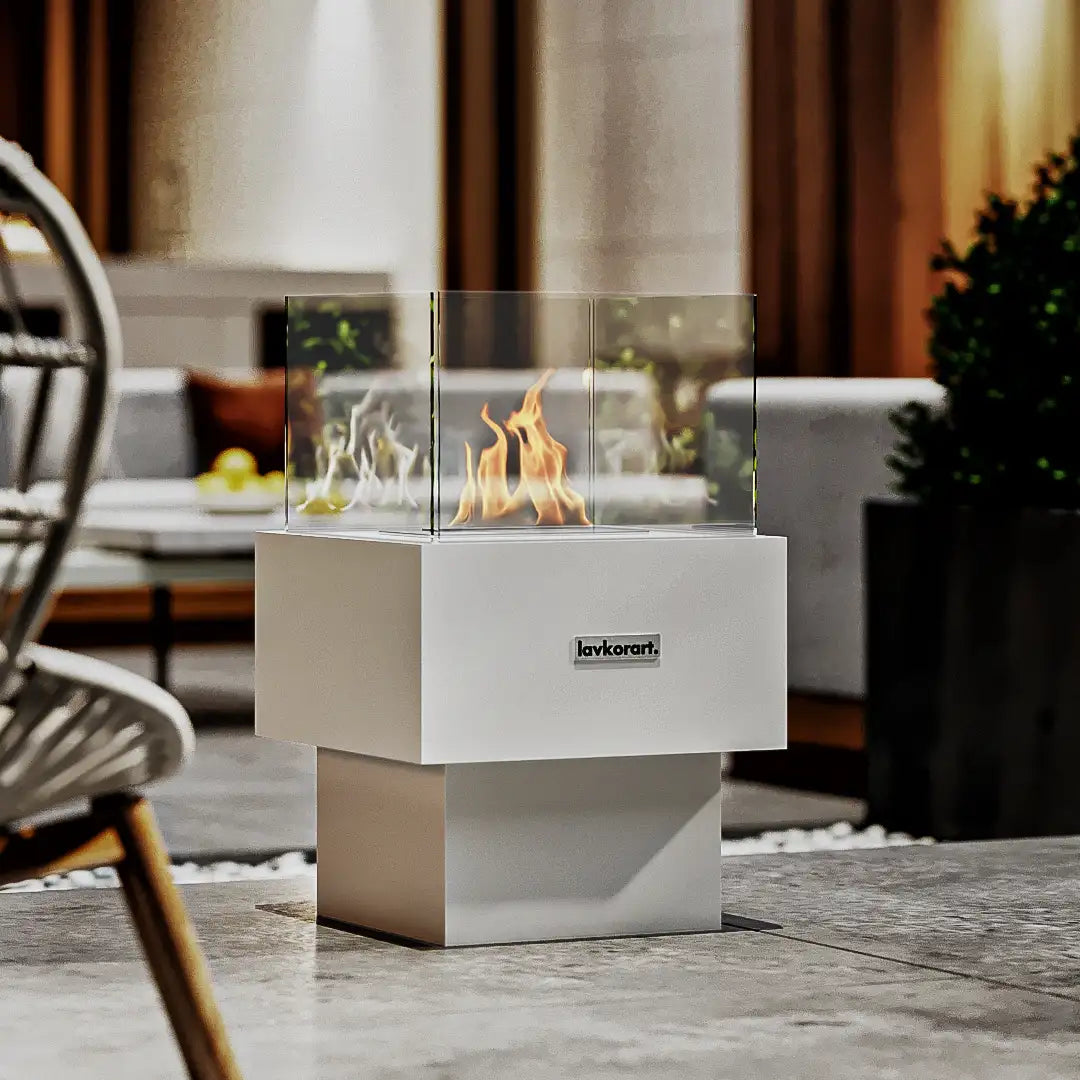 Sienna Taşınabilir Şömine Beyaz 4