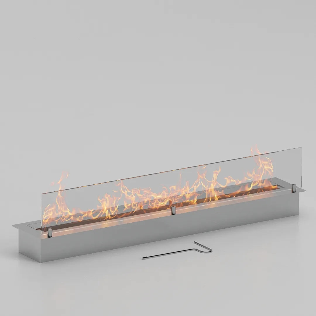 100 cm tek camlı dikdörtgen bioethanol burner