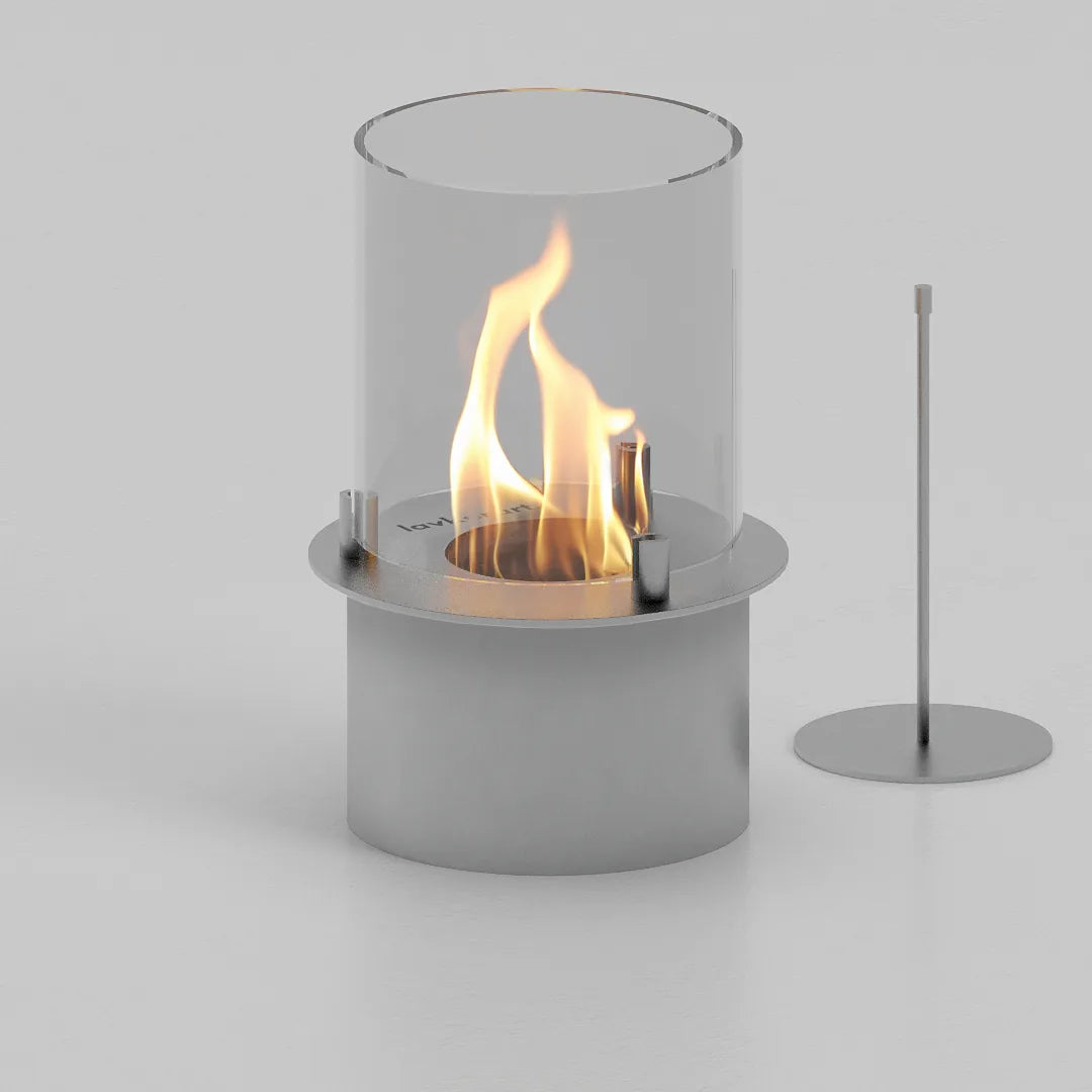 17,5 cm camlı yuvarlak bioethanol burner