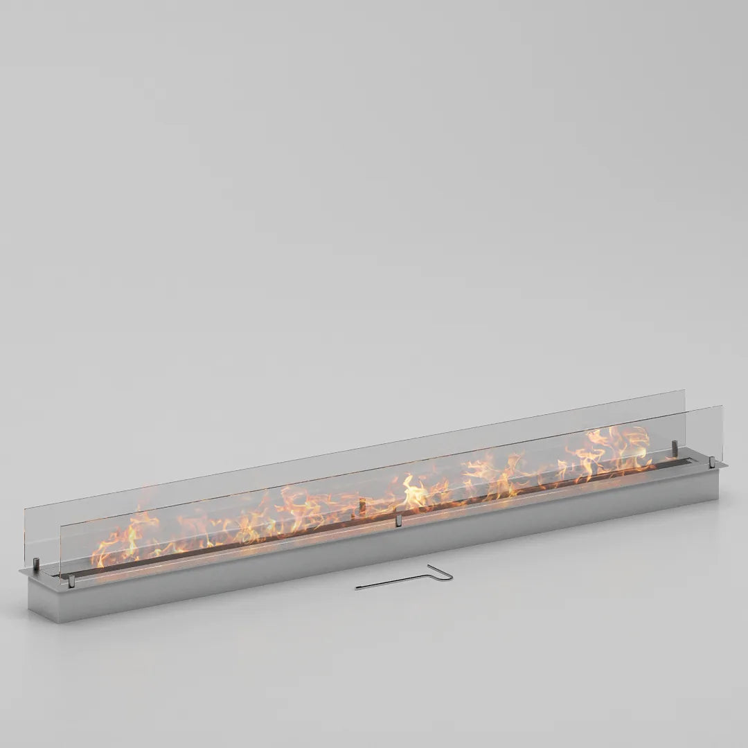 180 cm çift camlı dikdörtgen bioethanol burner