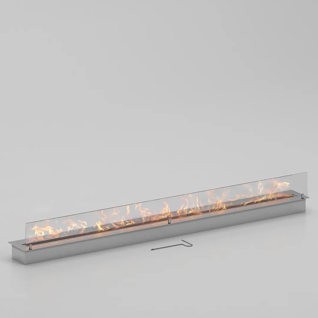 180 cm tek camlı dikdörtgen bioethanol burner