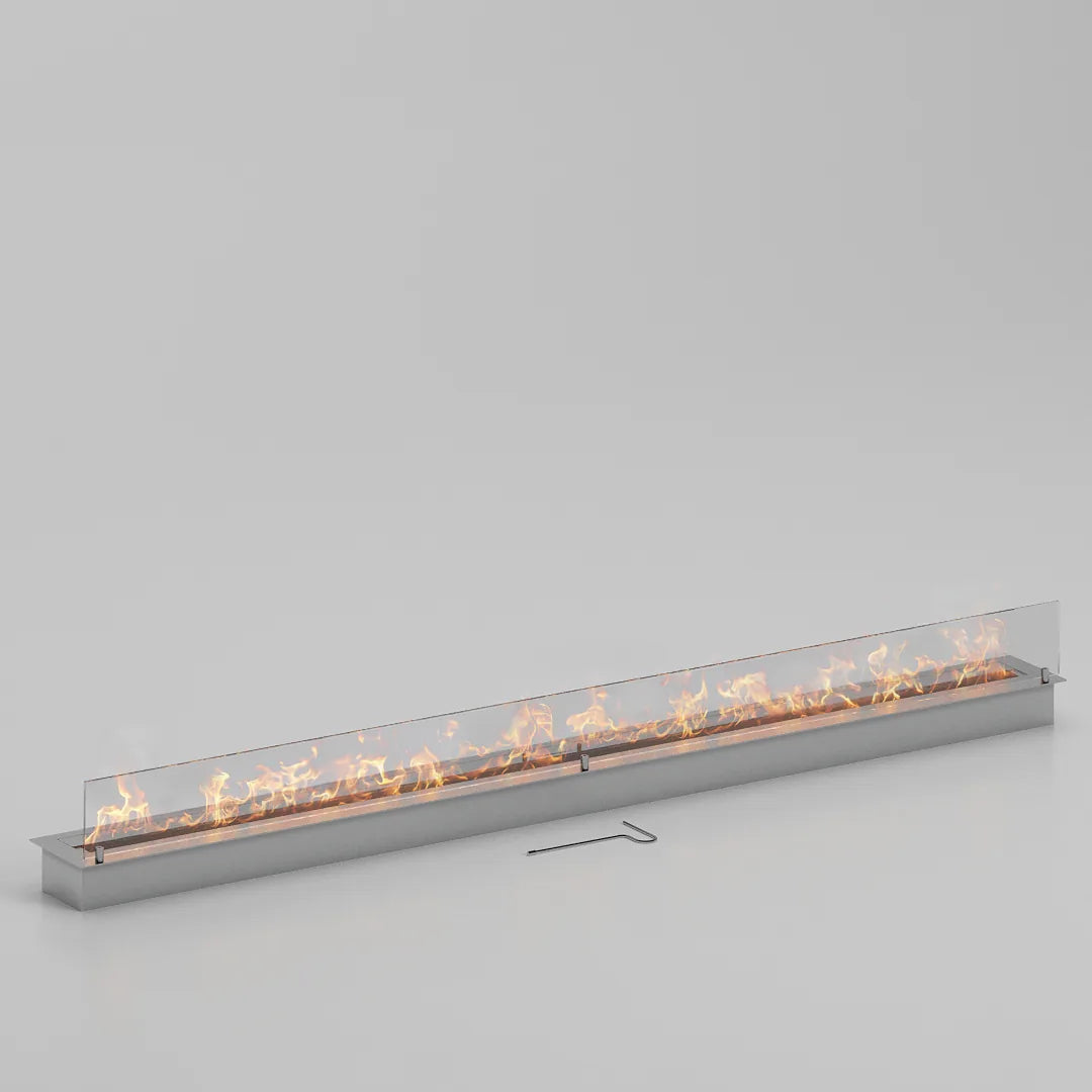 200 cm tek camlı dikdörtgen bioethanol burner