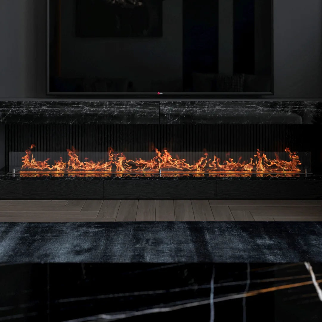 200 cm tek camlı dikdörtgen bioethanol burner, mekan görünümü
