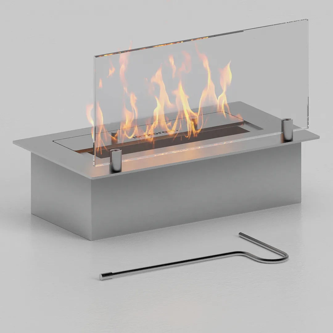 32 cm tek camlı dikdörtgen bioethanol burner