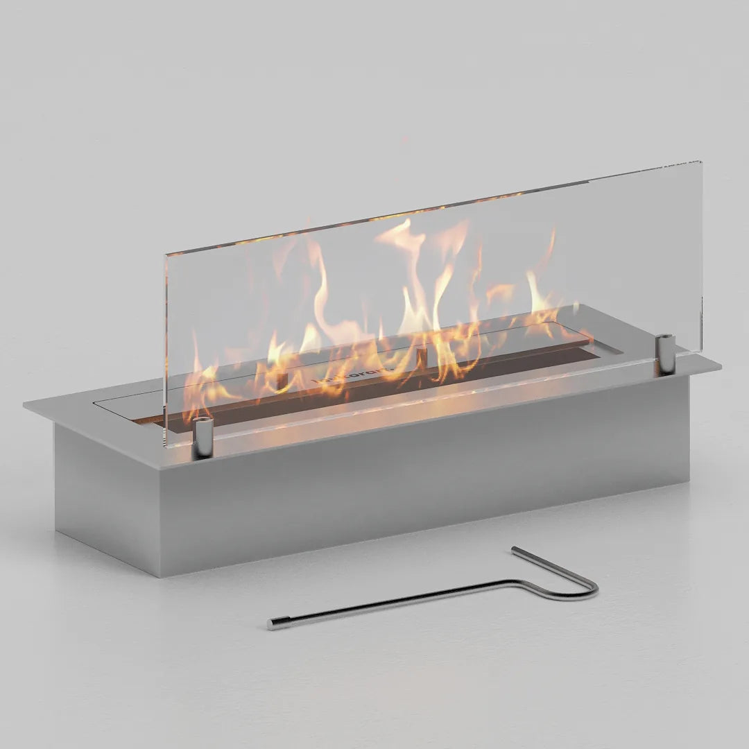 45 cm tek camlı dikdörtgen bioethanol burner