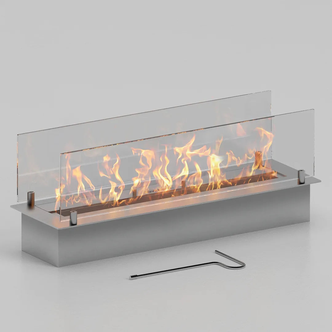 60 cm çift camlı dikdörtgen bioethanol burner