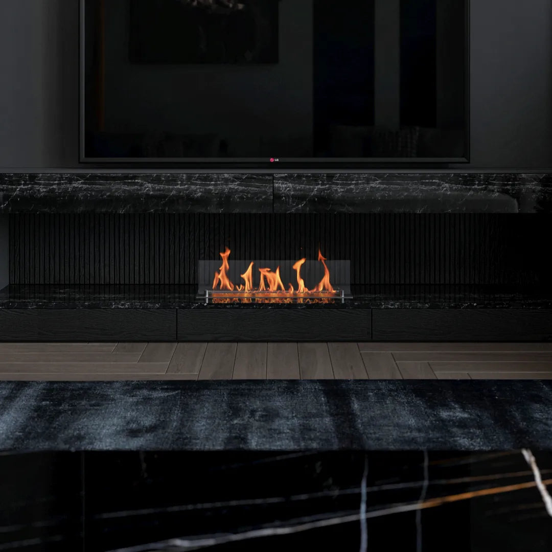 60 cm çift camlı dikdörtgen bioethanol burner, mekan görünümü
