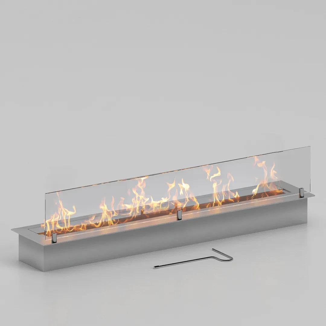 90 cm tek camlı dikdörtgen bioethanol burner